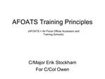 AFOATS Training Principles