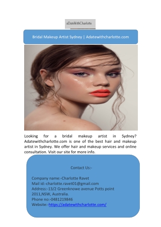 Bridal Makeup Artist Sydney | Adatewithcharlotte.com