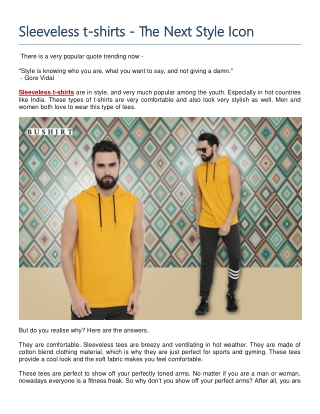 Sleeveless t-shirts - The Next Style Icon