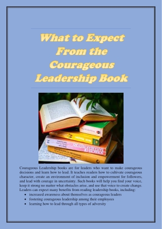 What to Expect From the Courageous Leadership Book
