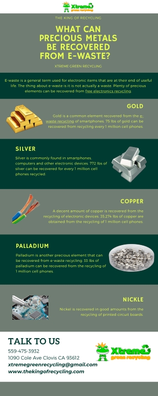 What Can Precious Metals Be Recovered from E-waste
