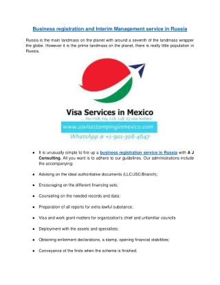 Business registration and Interim Management service in Russia