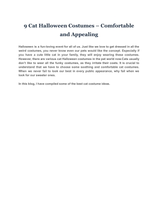 9 Cat Halloween Costumes – Comfortable and Appealing