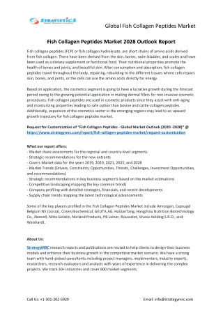 Fish Collagen Peptides Market Forecasts to 2028
