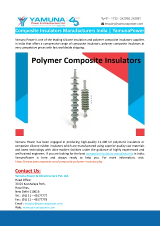 Composite Insulators Manufacturers India