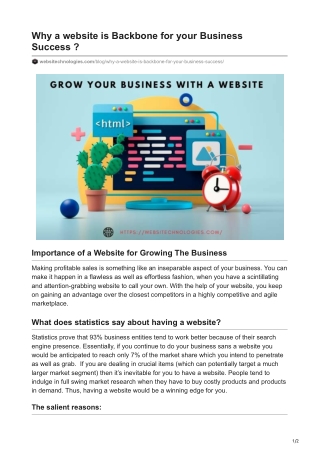 Whya website is Backbone for your Business Success