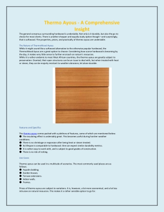 Thermo Ayous - A Comprehensive Insight