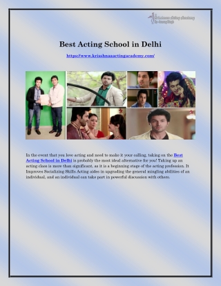 Best Acting School in Delhi