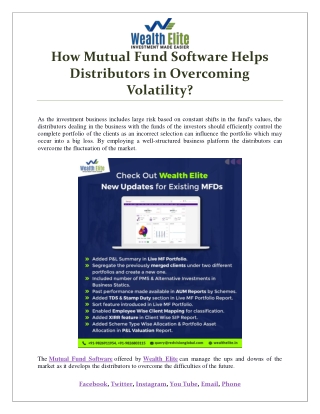 How Mutual Fund Software Helps Distributors in Overcoming Volatility