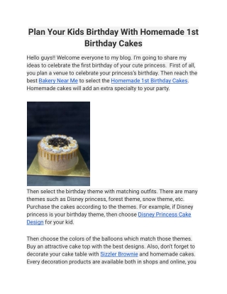 Plan Your Kids Birthday With Homemade 1st Birthday Cakes