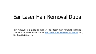Ear Laser Hair Removal Dubai