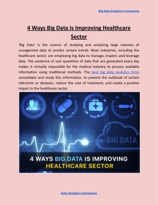 4 Ways Big Data Is Improving Healthcare Sector