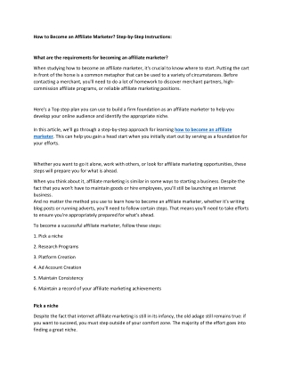 How to Become an Affiliate Marketer Complete Guide For for beginners