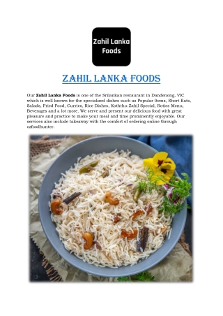 Zahil Lanka Foods