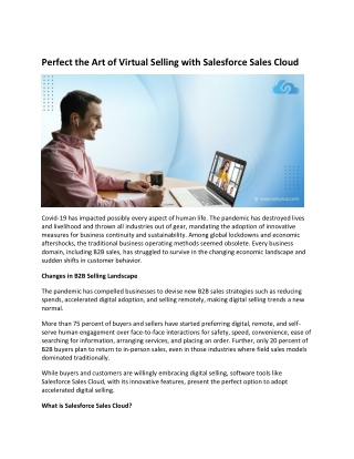 Perfect the Art of Virtual Selling with Salesforce Sales Cloud 