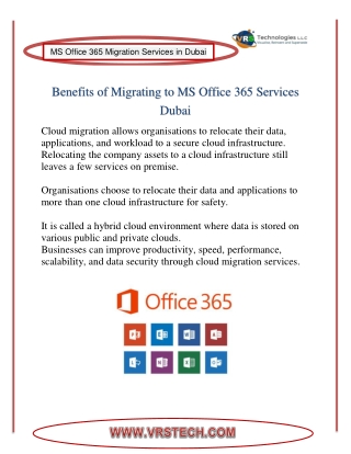 What are the Benefits of Migrating to MS Office 365 in Dubai?