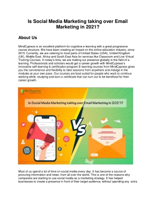 Is Social Media Marketing taking over Email Marketing in 2021?