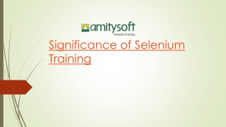 Significance of Selenium Training