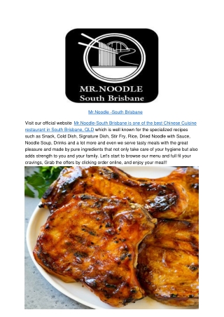 5% Off - Mr.Noodle Chinese Restaurant Takeaway Brisbane,QLD