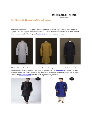 The Simplistic Elegance of Kurta Pajama