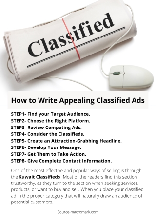How to Write Appealing Classified Ads
