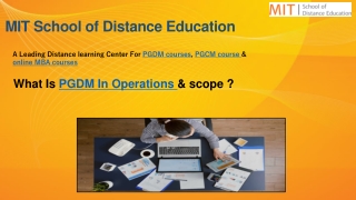 PDGM Operations Management