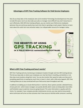 Advantages of GPS Time Tracking Software for Field Service Employees