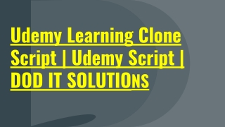 Best Readymade Udemy Clone Script - DOD IT Solutions