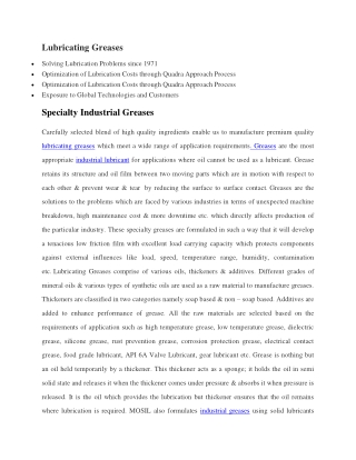 Lubricating Greases