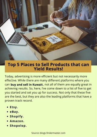 Top 5 Places to Sell Products that can Yield Results!