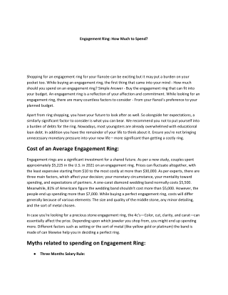 Engagement Ring How Much to Spend