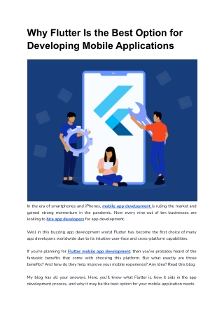Why Flutter Is the Best Option for Developing Mobile Applications