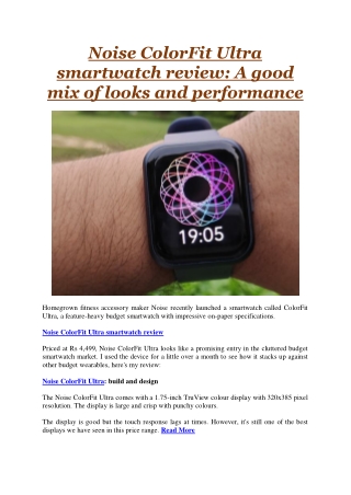 Noise ColorFit Ultra smartwatch review A good mix of looks and performance