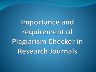 Plagriarim Checker for Research Journals