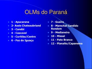OLMs do Paraná