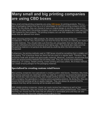 Why Opt for Custom Labelling and Sticker Labels For Your CBD Boxes