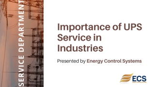 Importance of UPS Service in Industries | Ecsintl