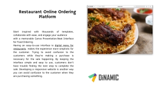 Restaurant Online Ordering Platform
