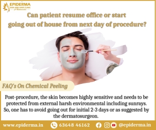 FAQs On Chemical Peeling | Best Skin Clinic in Bangalore | Epiderma Clinic