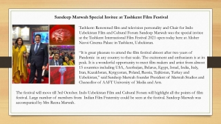 Sandeep Marwah Special Invitee at Tashkent Film Festival