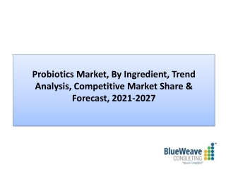 probiotics market Analysis, insight 2021