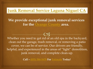 Junk Removal Service Laguna Niguel CA