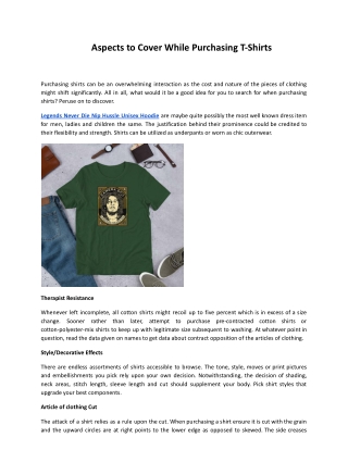 Aspects to Cover While Purchasing T-Shirts