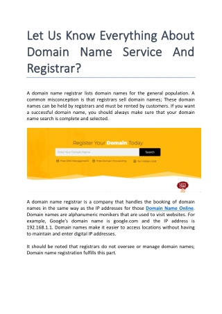 Let Us Know Everything About Domain Name Service And Registrar-converted