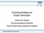 Communicating on Food Terrorism