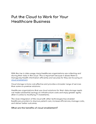 Put the Cloud to Work for Your Healthcare Business