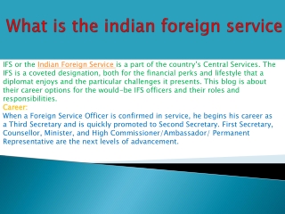 What is the indian foreign service