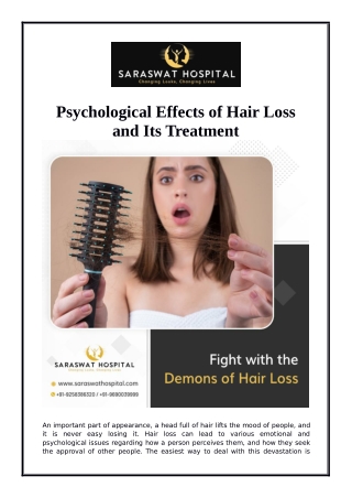 Psychological Effects of Hair Loss and Its Treatment