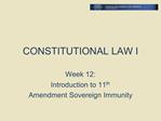 CONSTITUTIONAL LAW I