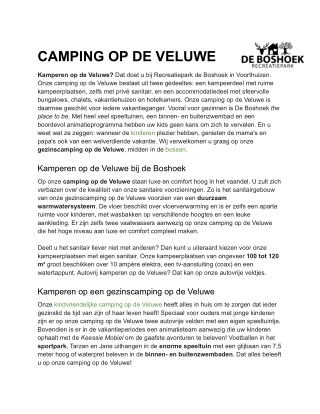 Campings Veluwe - De Boshoek